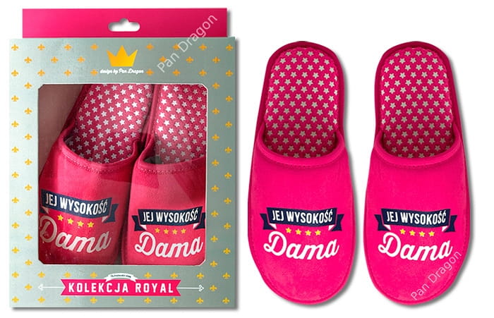 KAPCIE Jej wysokość dama RÓŻOWE PAPCIE domowe ML .jpg