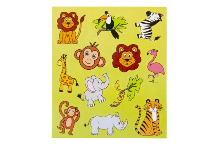 Zestaw NAKLEJEK 12 szt - Wild animals NALEPKI (1).jpg