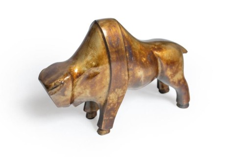 Żubr Pablo - figurka dekoracyjna aluminium Metal (1).jpg