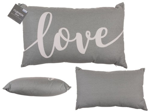 Dekoracyjna poduszka LOVE szara Zakochanych Miłość .jpg