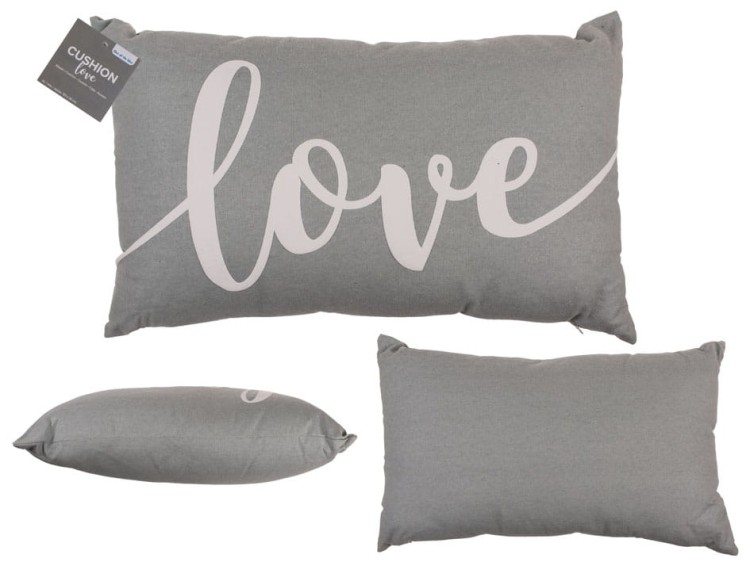Dekoracyjna poduszka LOVE szara Zakochanych Miłość .jpg