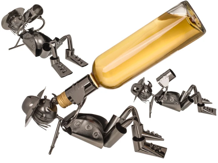 Metalowy stojak na wino - pijak II butelkę Uchwyt .jpg