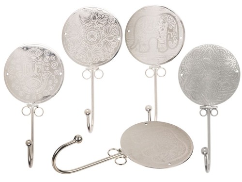 Metalowy Hak ścienny Srebrny Ozdobny Wieszak wzory 2.jpg