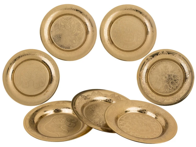 Metalowy Talerzyk złoty Talerz Złoty ze wzorem Mix 2.jpg
