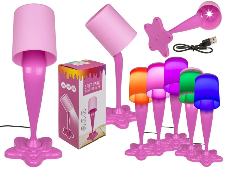 Rozlana lampka LED - różowa USB Zmienia Kolory .jpg