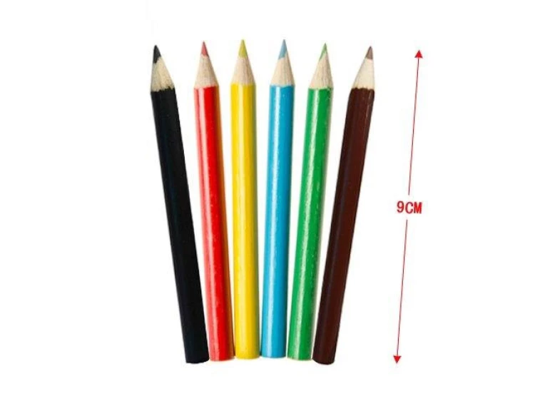 Drewniane Kredki mini (6 sztuk) 9 cm Różne kolory .jpg