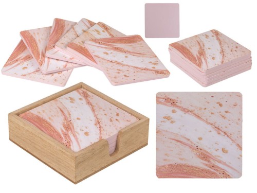 Drewniane podkładki 6szt pod Szklanki Kubki Napoje .jpg