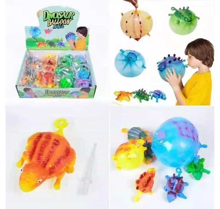 Piłka balon dinozaury Dmuchany Nadmuchiwany wzory 2.jpg