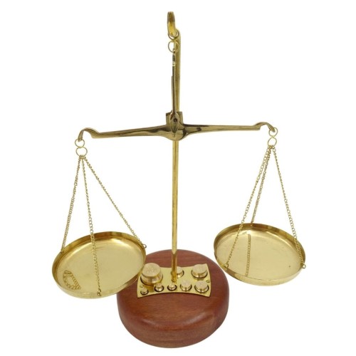 Waga szalkowa Retro z odważnikami 8szt Dekoracja (1).jpg