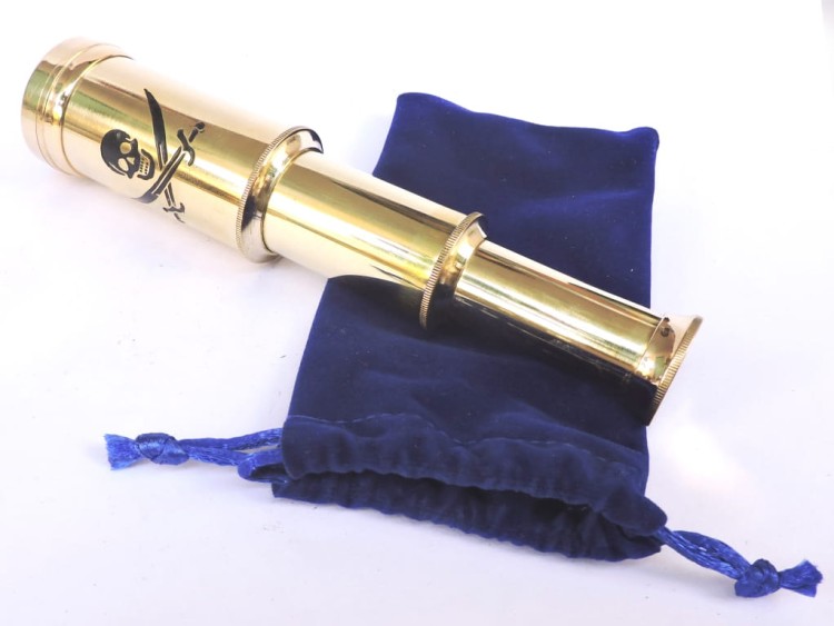 Lunetka w pirackim stylu Mosiądz Składana Marynarz (3).jpg