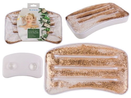 Podgłówek do Wanny - złoty brokat Poduszka kąpiel .jpg