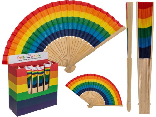 Wachlarzyk tęcza kolorowy tęczowy Wachlarz bambus .jpg