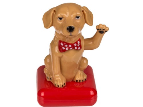 Figurka Solarna Pies z kokardą mix Panel Słoneczny 1.jpg