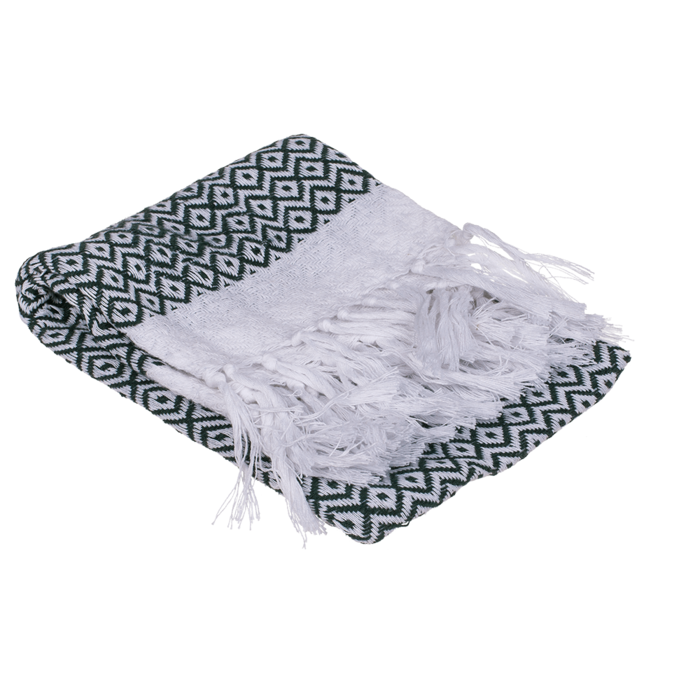 Ręcznik fouta zielono-biały 45x70 cm Sauna Basen (3).png