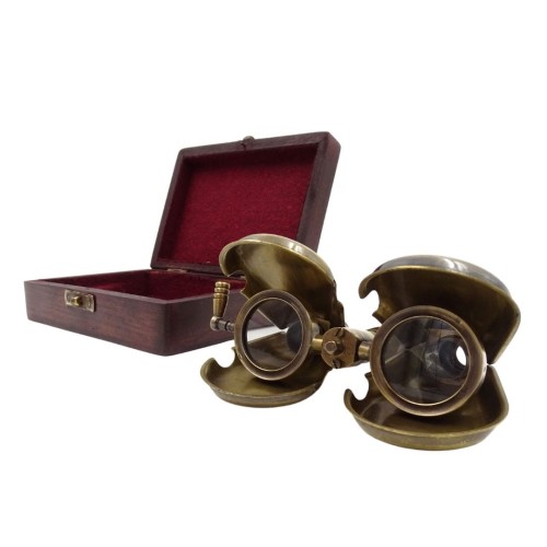 Lornetka Teatralna Retro w pudełku Mosiądz Drewno (5).jpg