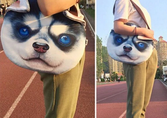 TORBA PIESEK PIES 3D GŁOWA TOREBKA USZAMI HUSKY 2