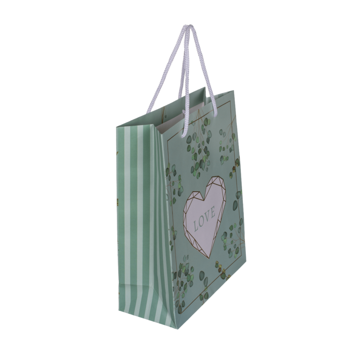 Torba prezentowa LOVE 18 x 8 x 23 cm biała zielona (1).png