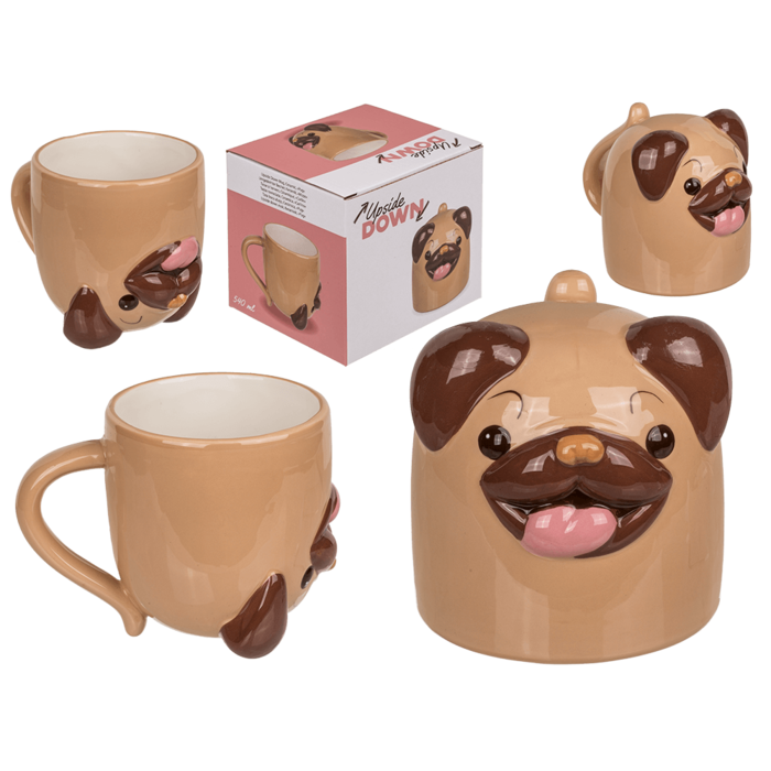 Kubek z odwróconą głową Mops Pies 400 ml Zwierzęta (1).png