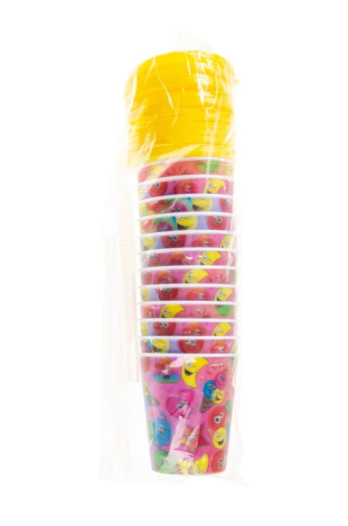 Kubek Plastik z Rurką Pokrywką buźki emotikony 3D (2).jpg