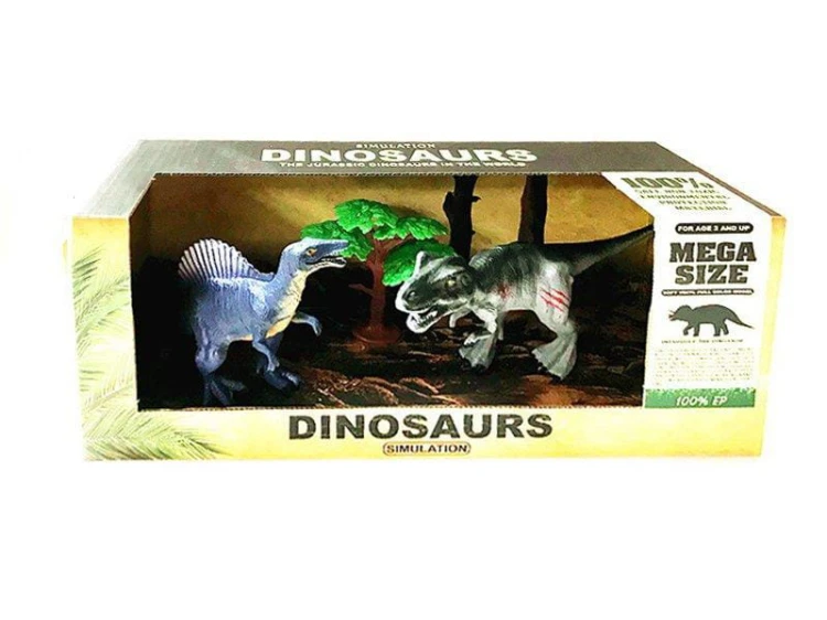 Figurki dinozaurów zestaw 2szt w pudełku + drzewko .jpg