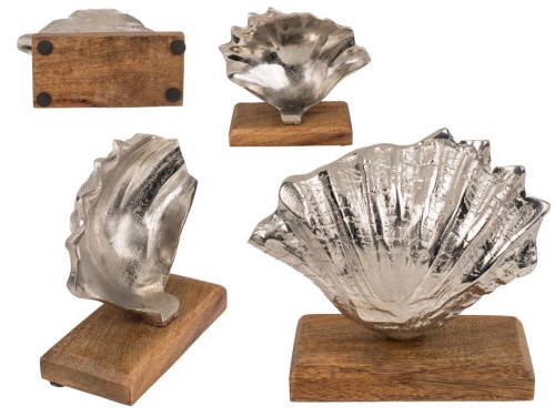 Figurka Dekoracja drewniana podstawa Muszla 17cm .jpg