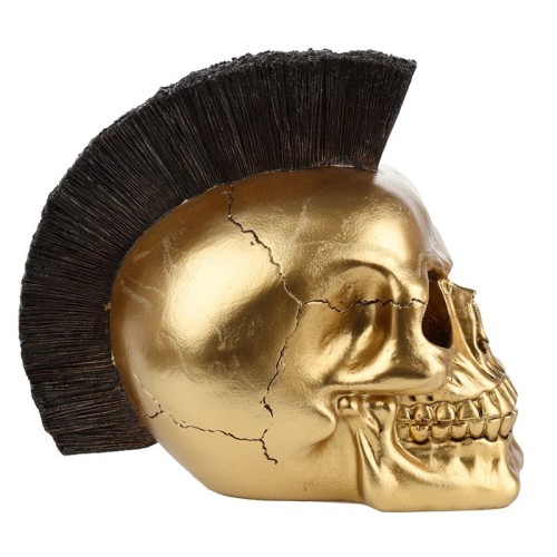Figurka Złota Czaszka Punk Mohican Pank Irokez 15cm (2).jpg