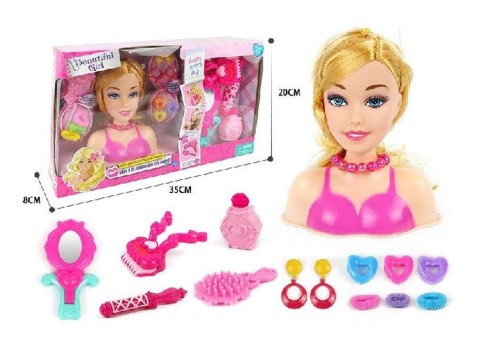 Lalka do czesania z akcesoriami L Głowa mix wzorów 1.jpg