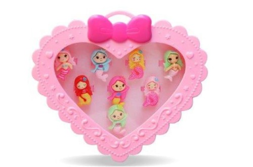 Pierścionki w pudełeczku 8szt zestaw - Syrenki 1.jpg