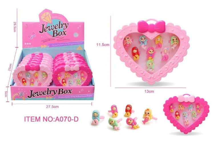 Pierścionki w pudełeczku 8szt zestaw - Syrenki 2.jpg