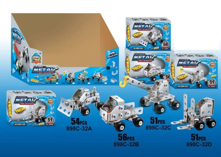 Metalowe klocki do skręcania Zbuduj Własny Pojazd .jpg