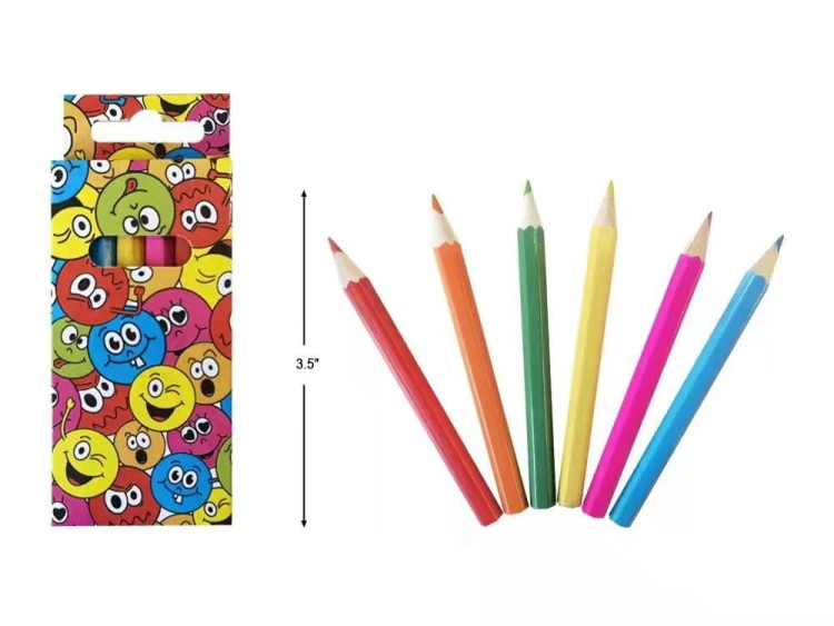Drewniane kredki mini emotikony (6 sztuk) Emotki .jpg