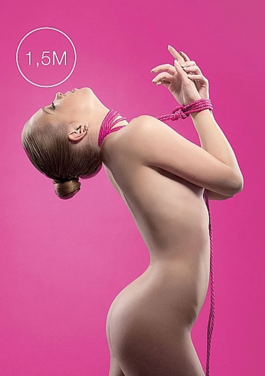 Mini lina erotyczna Kinbaku 1,5 m - różowa Sznur (2).jpg
