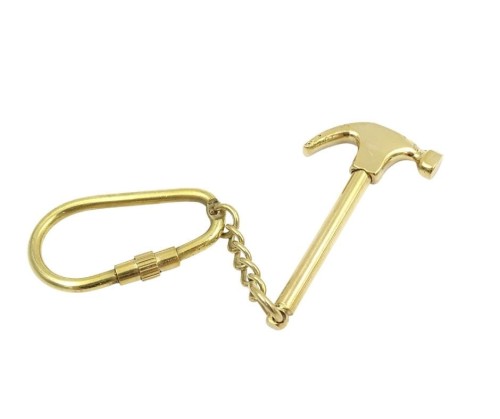 Brelok budowniczego z mosiądzu - młotek Breloczek (1).jpg