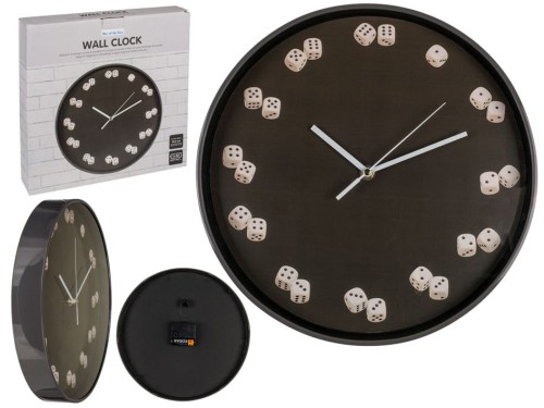 Zegar ścienny Kości do gry Hazardzisty kostki 30cm 2.jpg