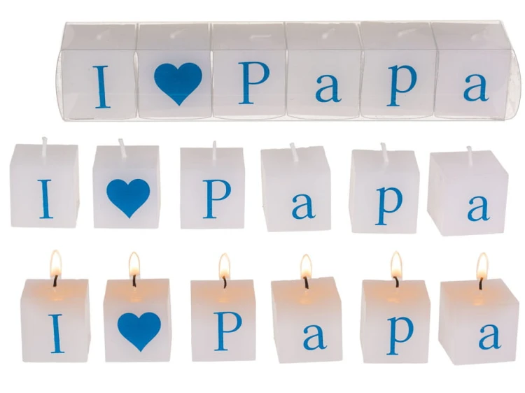 Świeczki napis - I love Papa Zestaw świec Literki .jpg