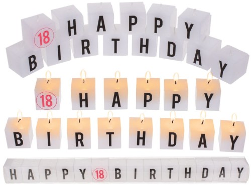 Świeczki napis - Happy Birthday 18 Zestaw Literki .jpg