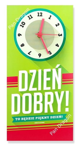 Zegar ścienny Motto - Dzień dobry! Piękny dzień! .jpg