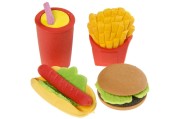 Gumki do ścierania Fast Food - 4 sztuki Śmieszne (1).jpeg