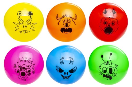 Piłka potworki - mix wzorów 23cm dmuchana Wesołe (2).jpg