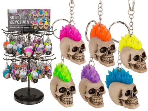 Brelok Czaszka punk mix kolorów z Irokezem Czacha 2.jpg