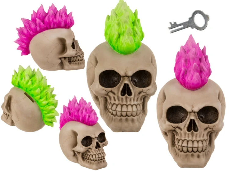 Skarbonka Czaszka Punk z Irokezem Czacha 2.jpg