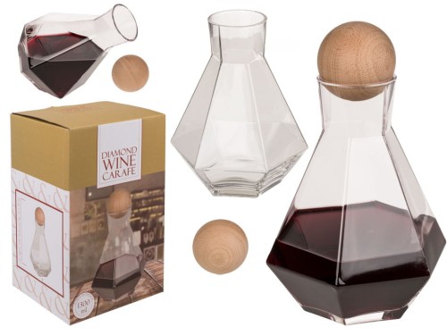Karafka do wina diament 1,3 litra Gąsior Flakon .jpg