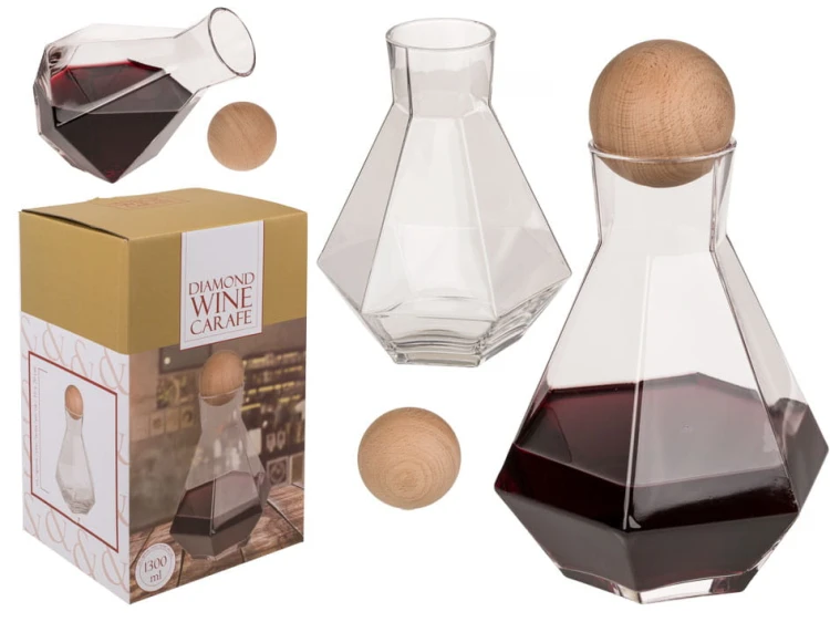 Karafka do wina diament 1,3 litra Gąsior Flakon .jpg