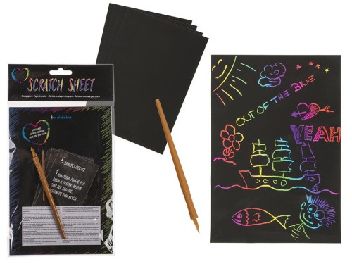 Kolorowe kartki zdrapki - komplet 5 sztuk Magiczne .jpg