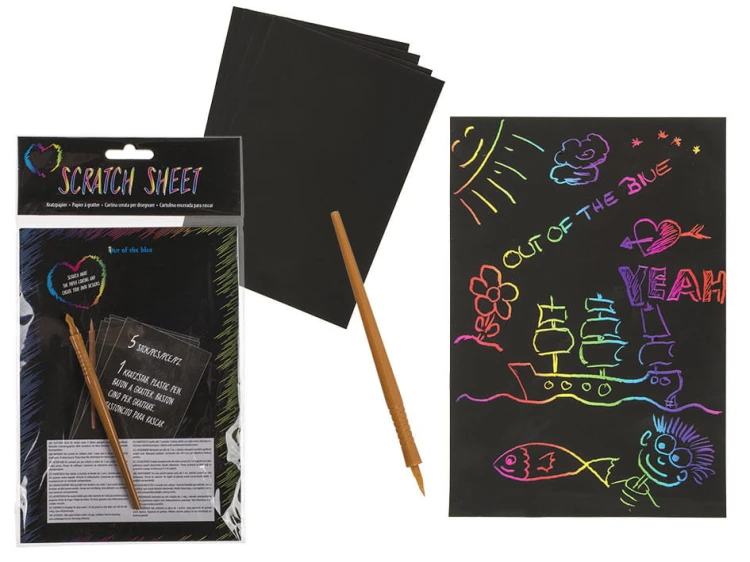 Kolorowe kartki zdrapki - komplet 5 sztuk Magiczne .jpg