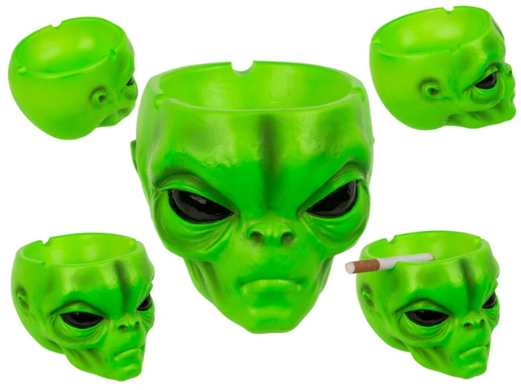 Popielniczka głowa obcego Ufo Zielony Ufoludek .jpg