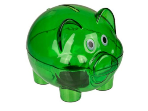 Świnka skarbonka mix kolorów Przezroczysta plastik 1.jpg