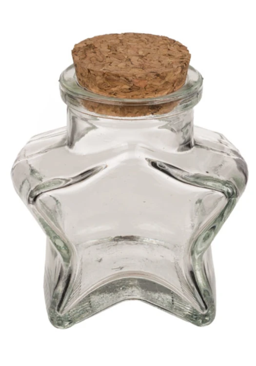 Szklany słoik w kształcie gwiazdy z korkiem 100 ml 1.png