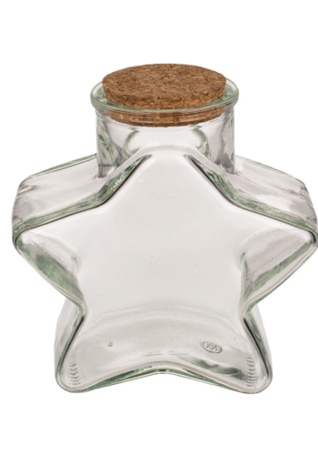 Szklany słoik w kształcie gwiazdy z korkiem 300 ml 1.png