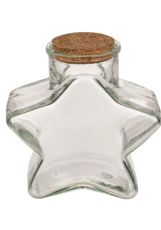 Szklany słoik w kształcie gwiazdy z korkiem 300 ml 1.png
